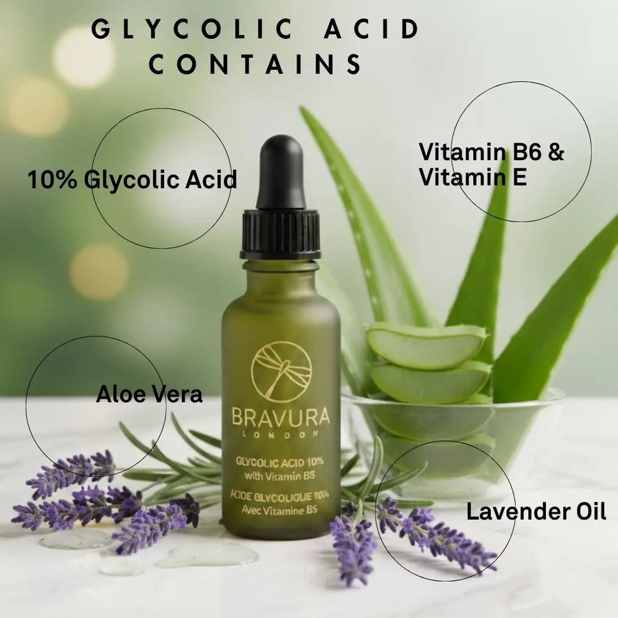 Glycolic Acid 10% Peel with Vitamin B5 30ml Bravuralondon.com